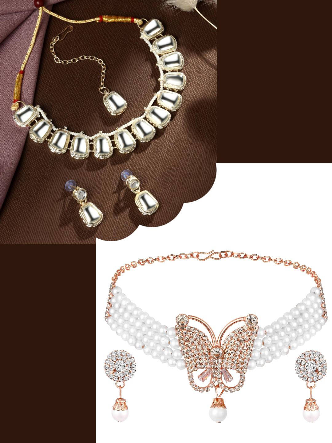     			Asmitta Jewellery Multi Color Alloy Necklace Set ( Pack of 2 )