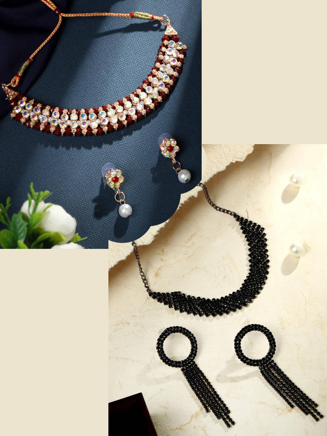     			Asmitta Jewellery Multi Color Alloy Necklace Set ( Pack of 2 )
