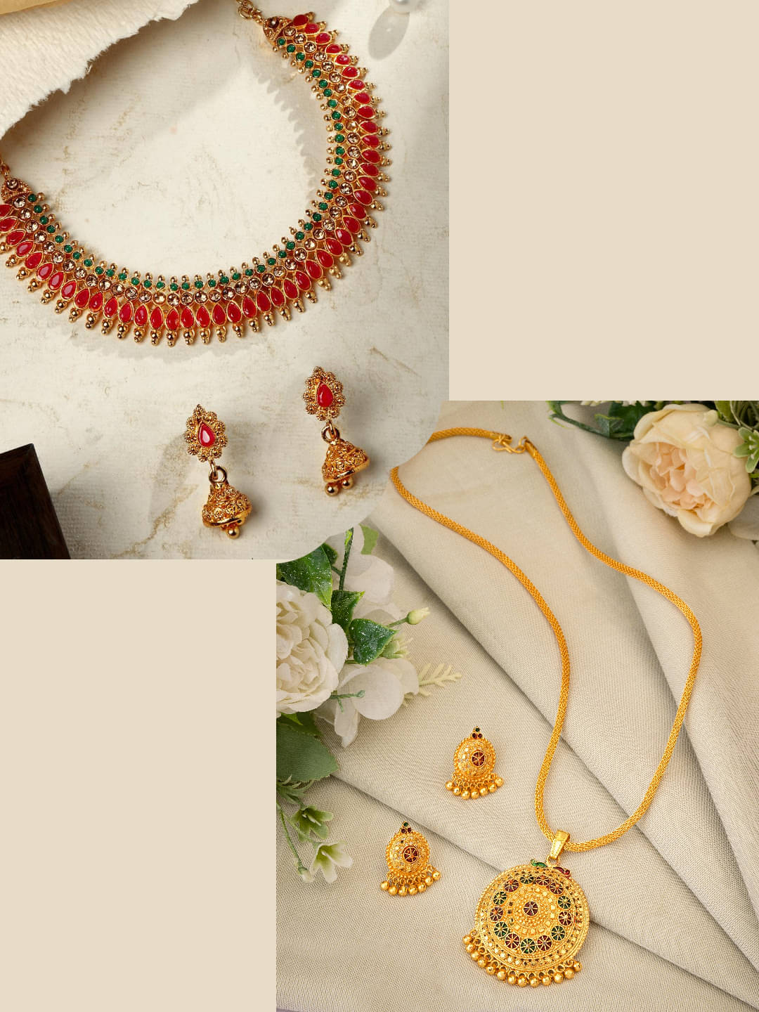 Asmitta Jewellery Multi Color Alloy Necklace Set ( Pack of 2 ) Asmitta Jewellery Multi Color Alloy Necklace Set ( Pack of 2 )