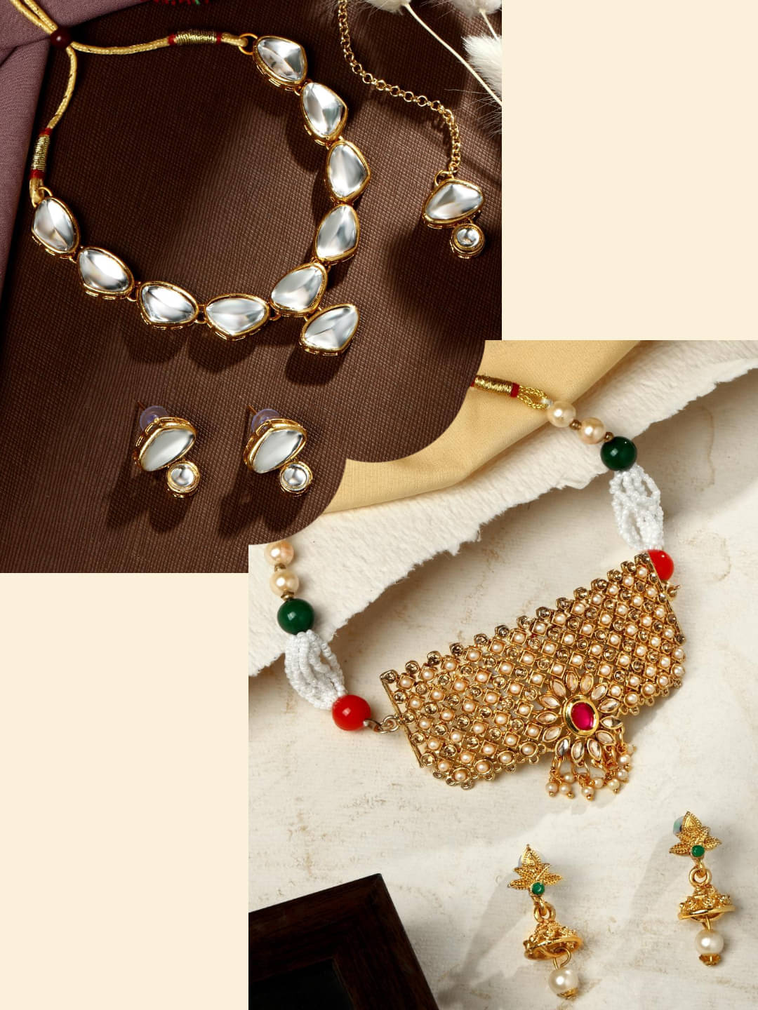     			Asmitta Jewellery Multi Color Alloy Necklace Set ( Pack of 2 )