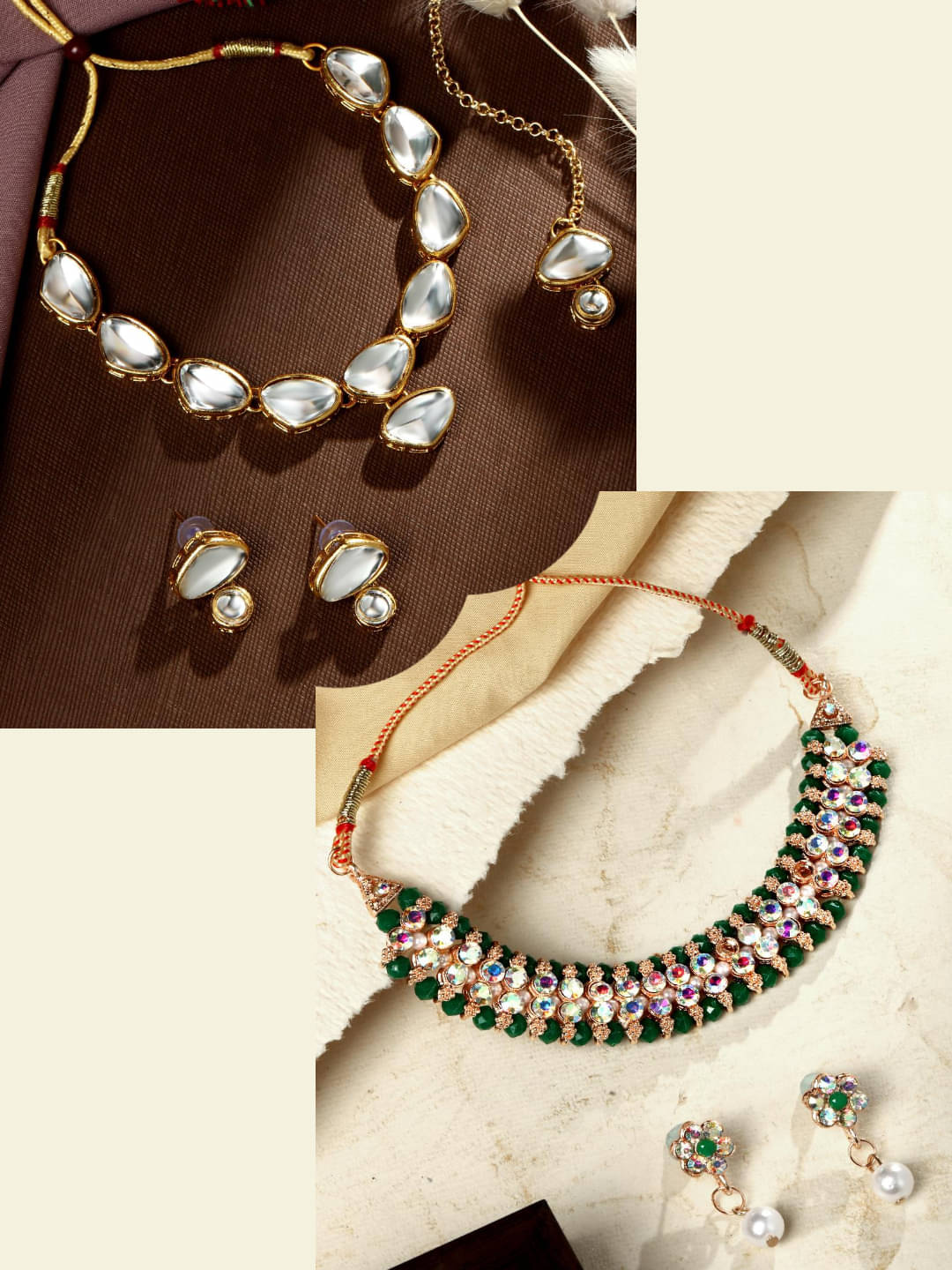     			Asmitta Jewellery Multi Color Alloy Necklace Set ( Pack of 2 )