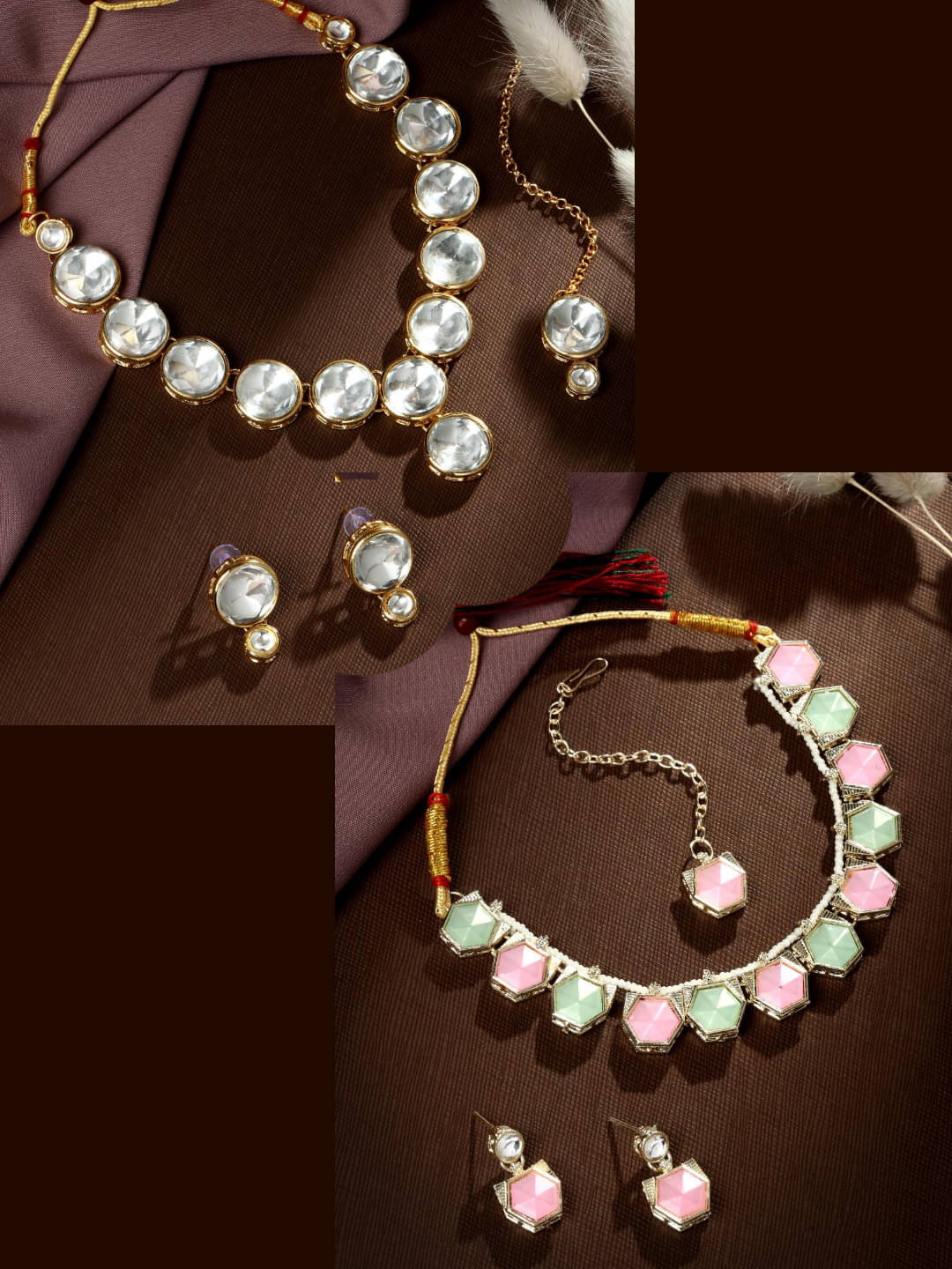 Asmitta Jewellery Multi Color Alloy Necklace Set ( Pack of 2 ) Asmitta Jewellery Multi Color Alloy Necklace Set ( Pack of 2 )