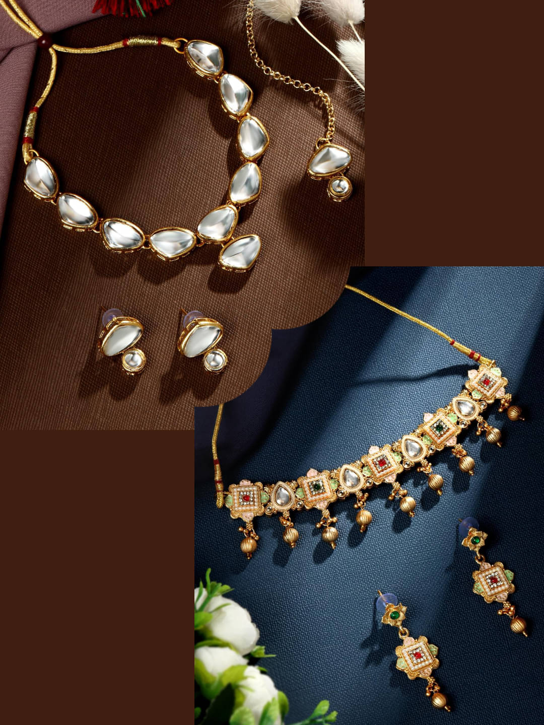     			Asmitta Jewellery Multi Color Alloy Necklace Set ( Pack of 2 )