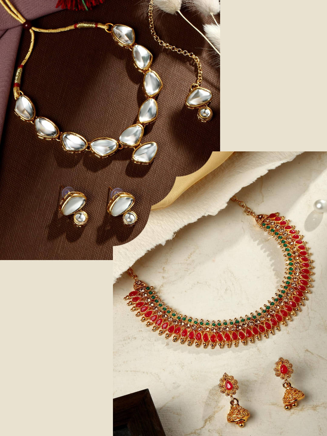 Asmitta Jewellery Multi Color Alloy Necklace Set ( Pack of 2 ) Asmitta Jewellery Multi Color Alloy Necklace Set ( Pack of 2 )