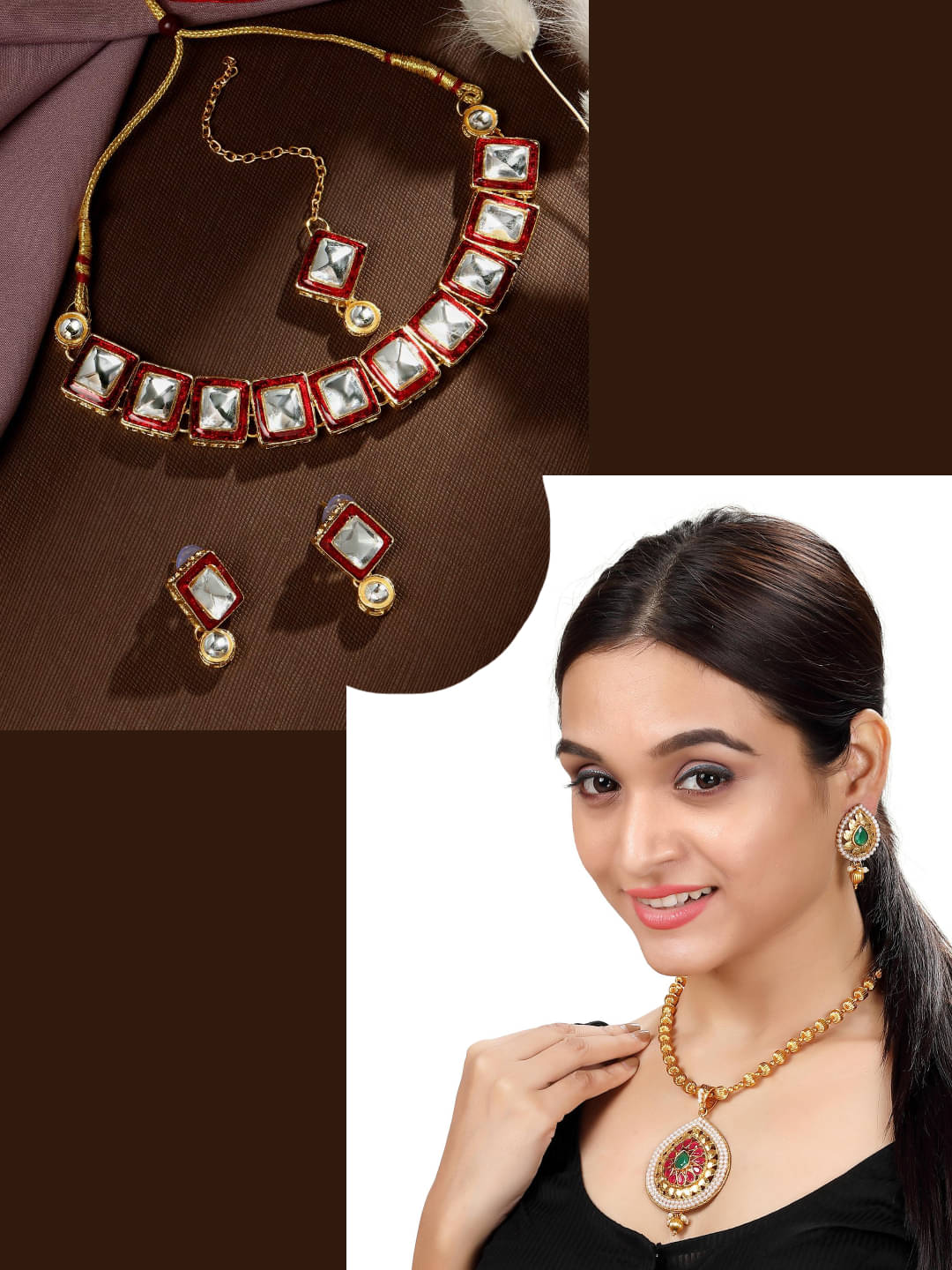 Asmitta Jewellery Multi Color Alloy Necklace Set ( Pack of 2 ) Asmitta Jewellery Multi Color Alloy Necklace Set ( Pack of 2 )