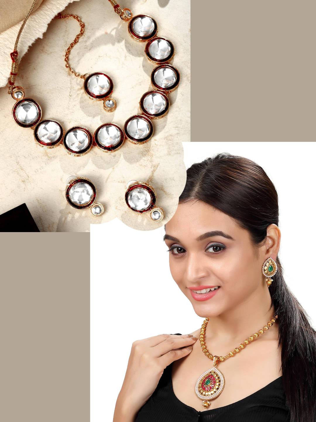 Asmitta Jewellery Multi Color Alloy Necklace Set ( Pack of 2 ) Asmitta Jewellery Multi Color Alloy Necklace Set ( Pack of 2 )