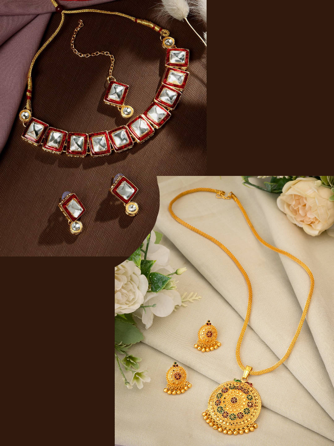     			Asmitta Jewellery Multi Color Alloy Necklace Set ( Pack of 2 )