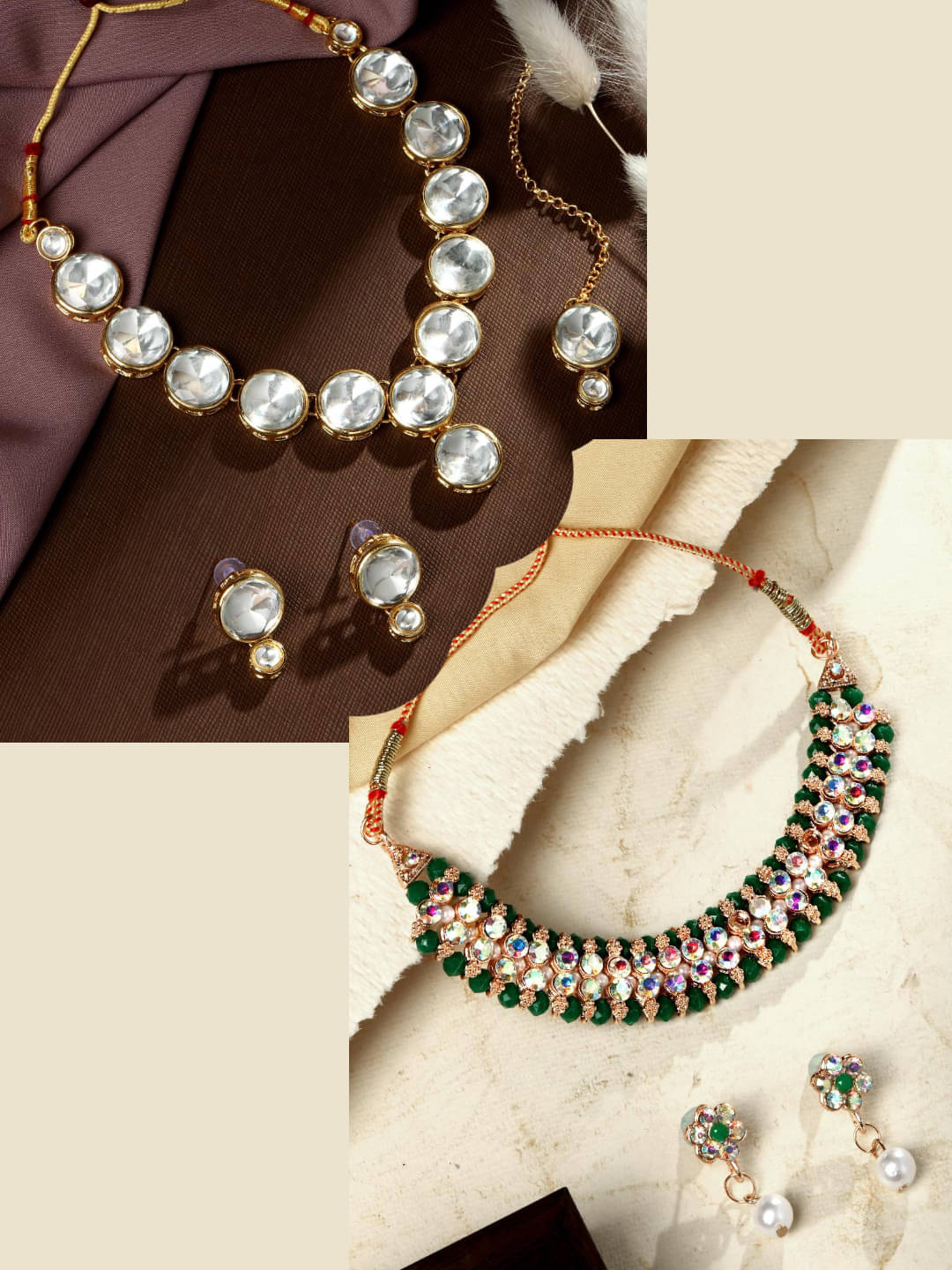 Asmitta Jewellery Multi Color Alloy Necklace Set ( Pack of 2 ) Asmitta Jewellery Multi Color Alloy Necklace Set ( Pack of 2 )