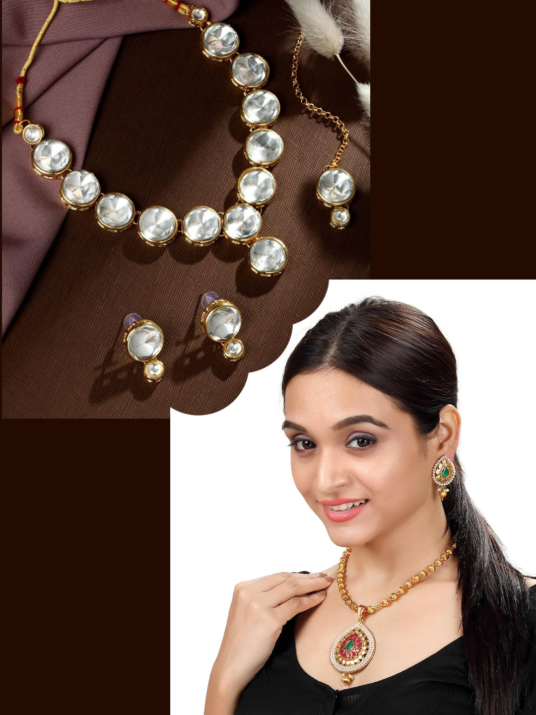 Asmitta Jewellery Multi Color Alloy Necklace Set ( Pack of 2 ) Asmitta Jewellery Multi Color Alloy Necklace Set ( Pack of 2 )