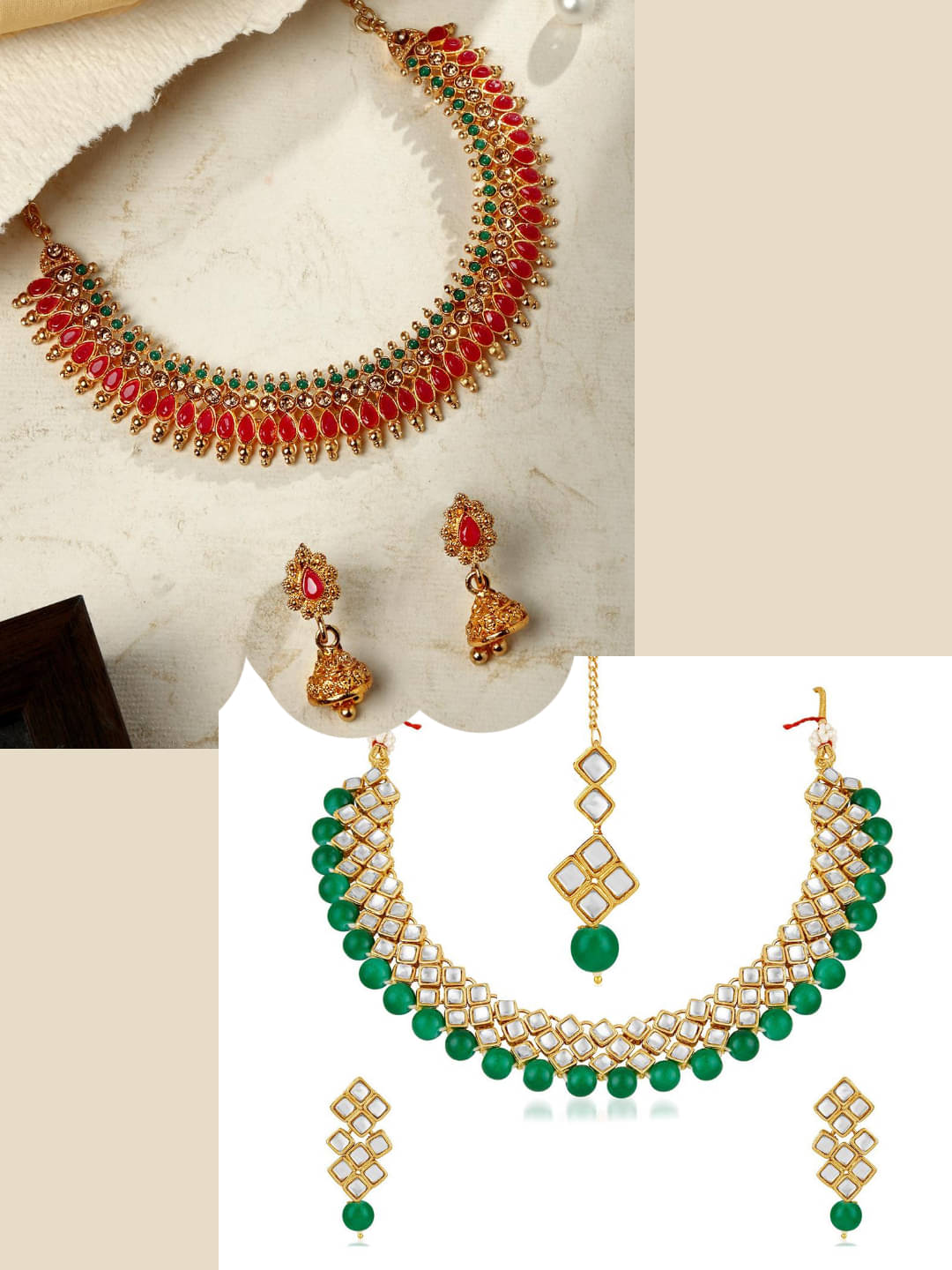 Asmitta Jewellery Multi Color Alloy Necklace Set ( Pack of 2 ) Asmitta Jewellery Multi Color Alloy Necklace Set ( Pack of 2 )