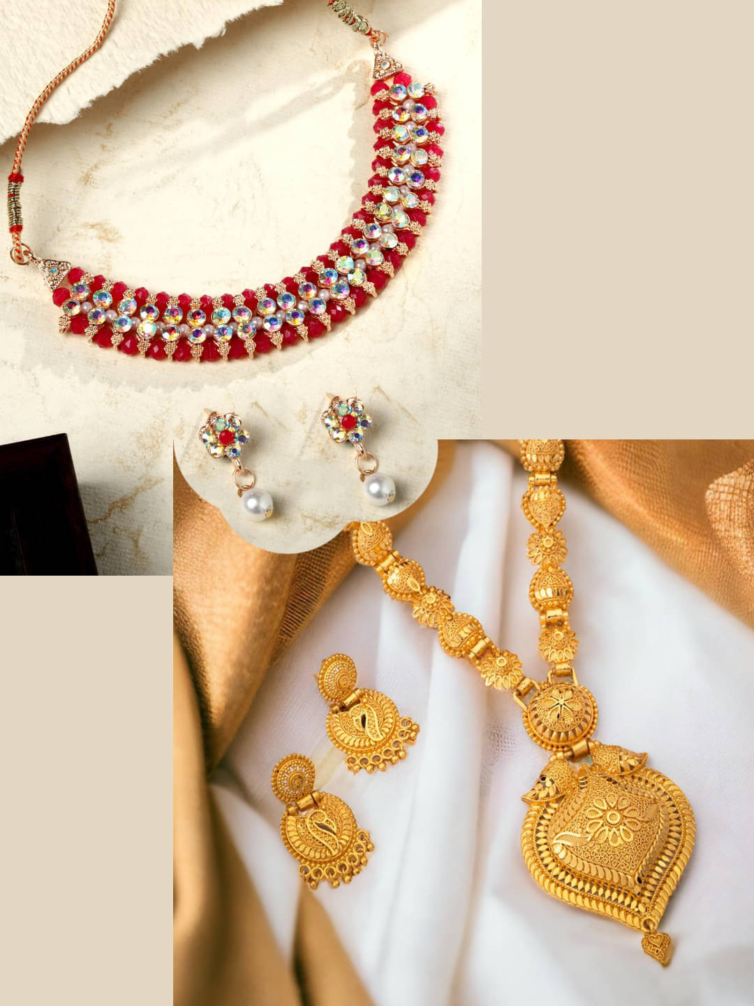     			Asmitta Jewellery Multi Color Alloy Necklace Set ( Pack of 2 )
