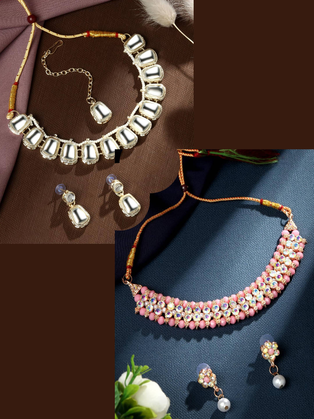 Asmitta Jewellery Multi Color Alloy Necklace Set ( Pack of 2 ) Asmitta Jewellery Multi Color Alloy Necklace Set ( Pack of 2 )
