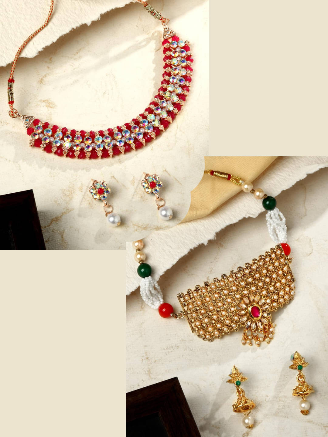 Asmitta Jewellery Multi Color Alloy Necklace Set ( Pack of 2 ) Asmitta Jewellery Multi Color Alloy Necklace Set ( Pack of 2 )