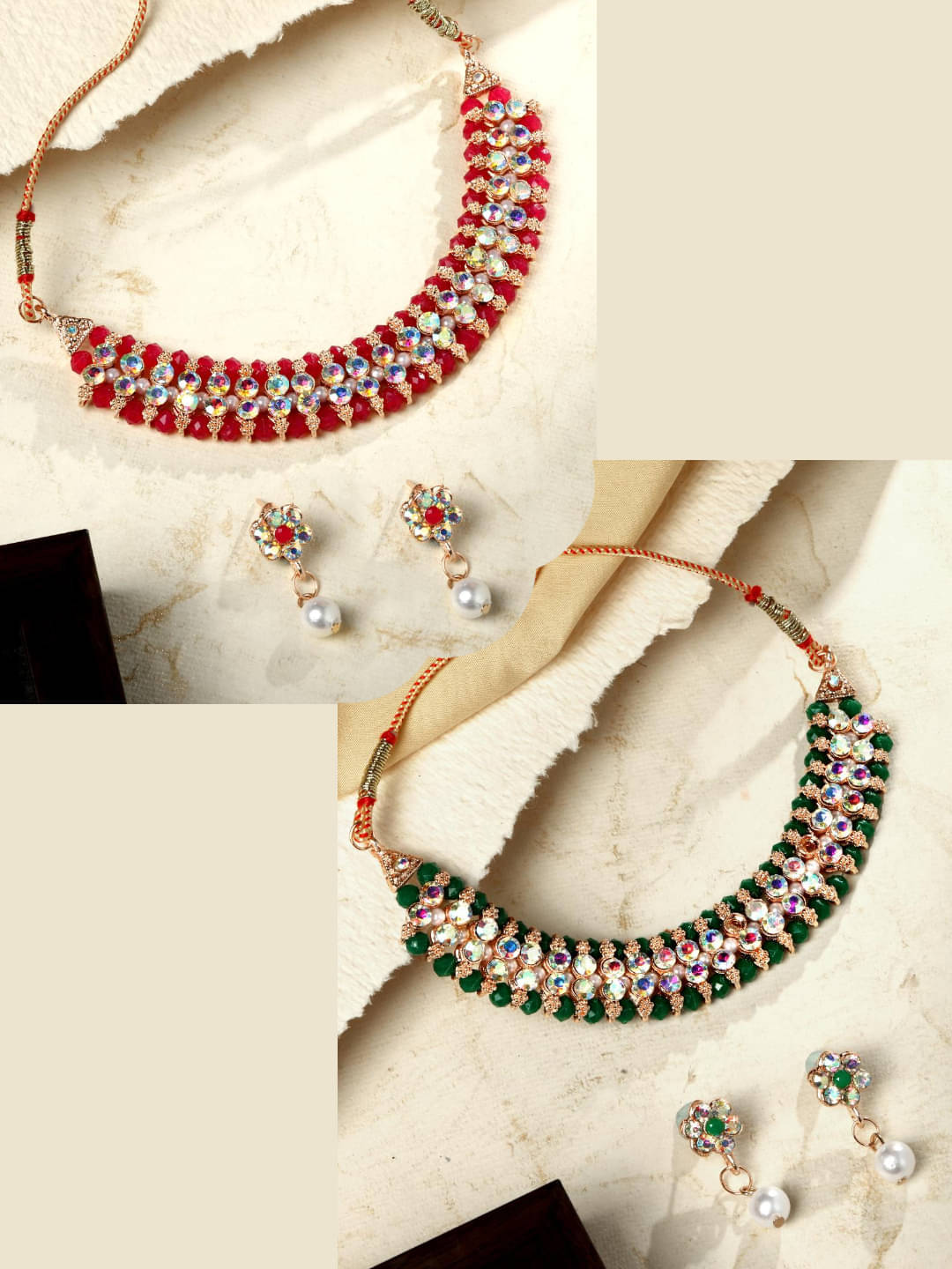 Asmitta Jewellery Multi Color Alloy Necklace Set ( Pack of 2 ) Asmitta Jewellery Multi Color Alloy Necklace Set ( Pack of 2 )