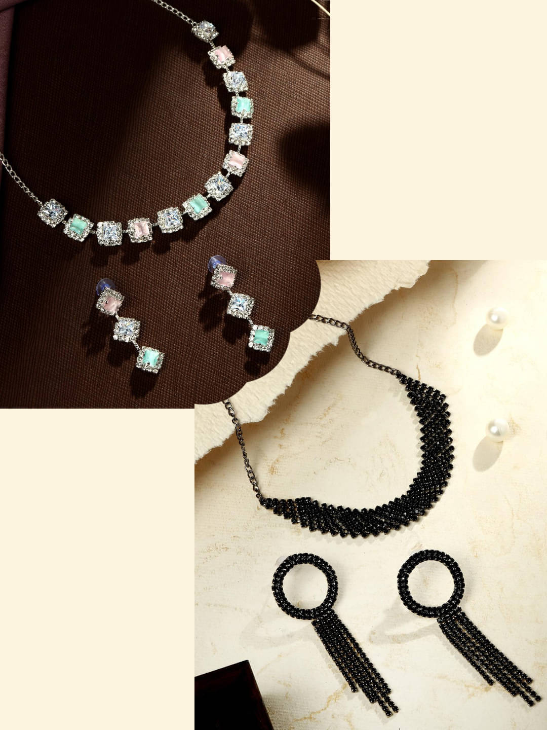     			Asmitta Jewellery Multi Color Alloy Necklace Set ( Pack of 2 )
