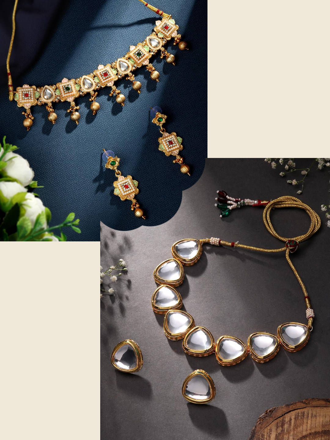 Asmitta Jewellery Multi Color Alloy Necklace Set ( Pack of 2 ) Asmitta Jewellery Multi Color Alloy Necklace Set ( Pack of 2 )