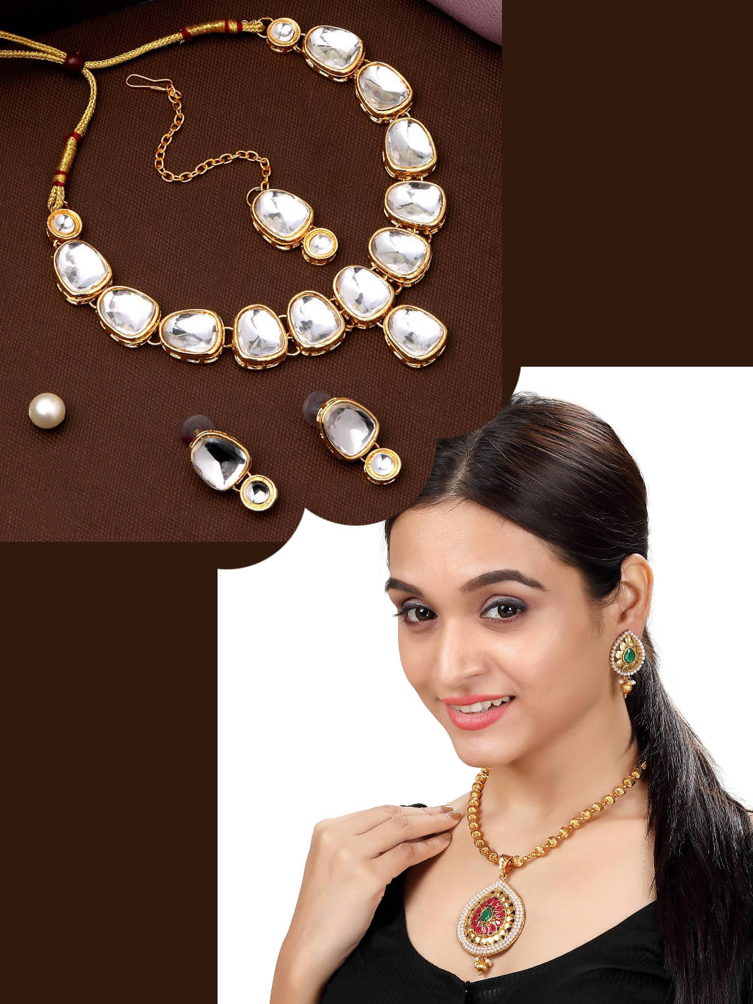     			Asmitta Jewellery Multi Color Alloy Necklace Set ( Pack of 2 )