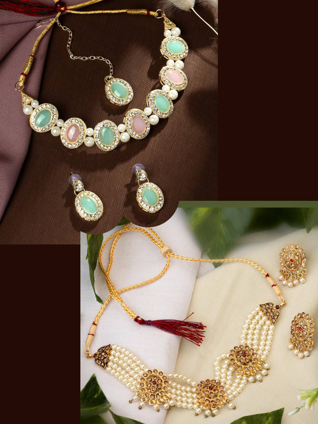 Asmitta Jewellery Multi Color Alloy Necklace Set ( Pack of 2 ) Asmitta Jewellery Multi Color Alloy Necklace Set ( Pack of 2 )