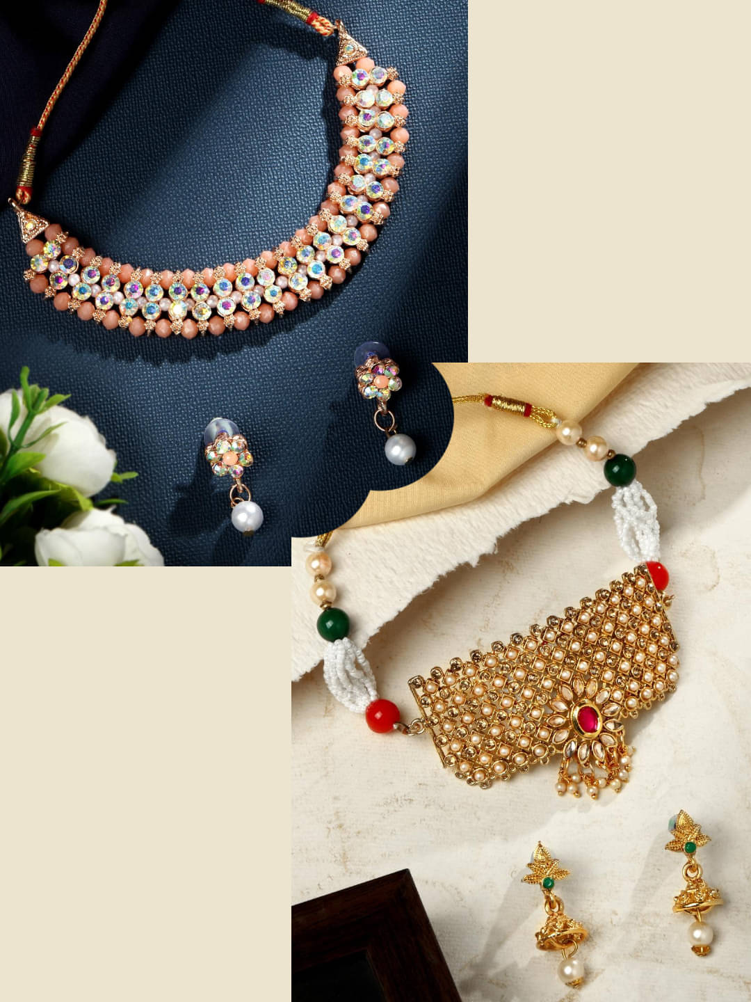 Asmitta Jewellery Multi Color Alloy Necklace Set ( Pack of 2 ) Asmitta Jewellery Multi Color Alloy Necklace Set ( Pack of 2 )