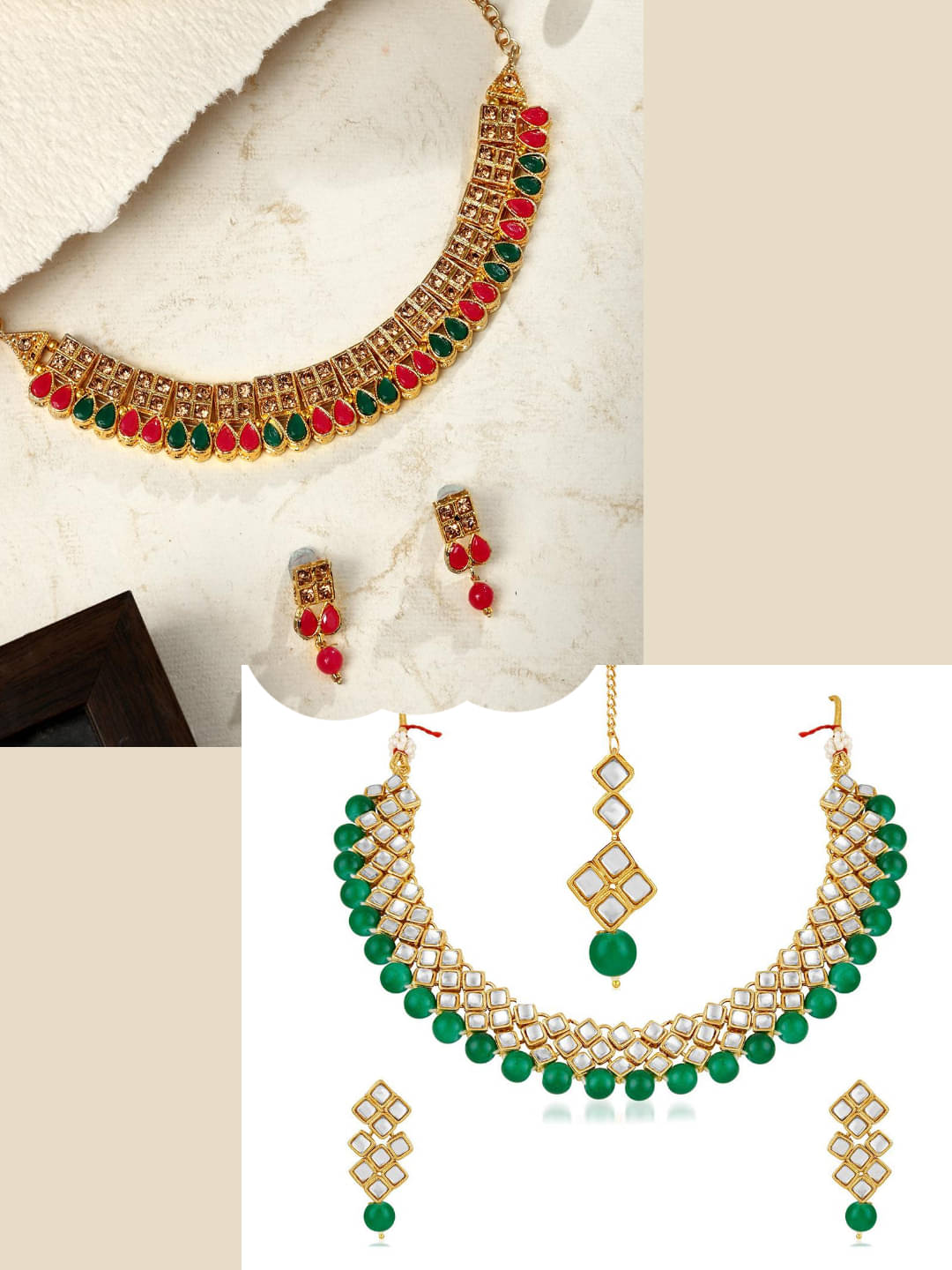 Asmitta Jewellery Multi Color Alloy Necklace Set ( Pack of 2 ) Asmitta Jewellery Multi Color Alloy Necklace Set ( Pack of 2 )