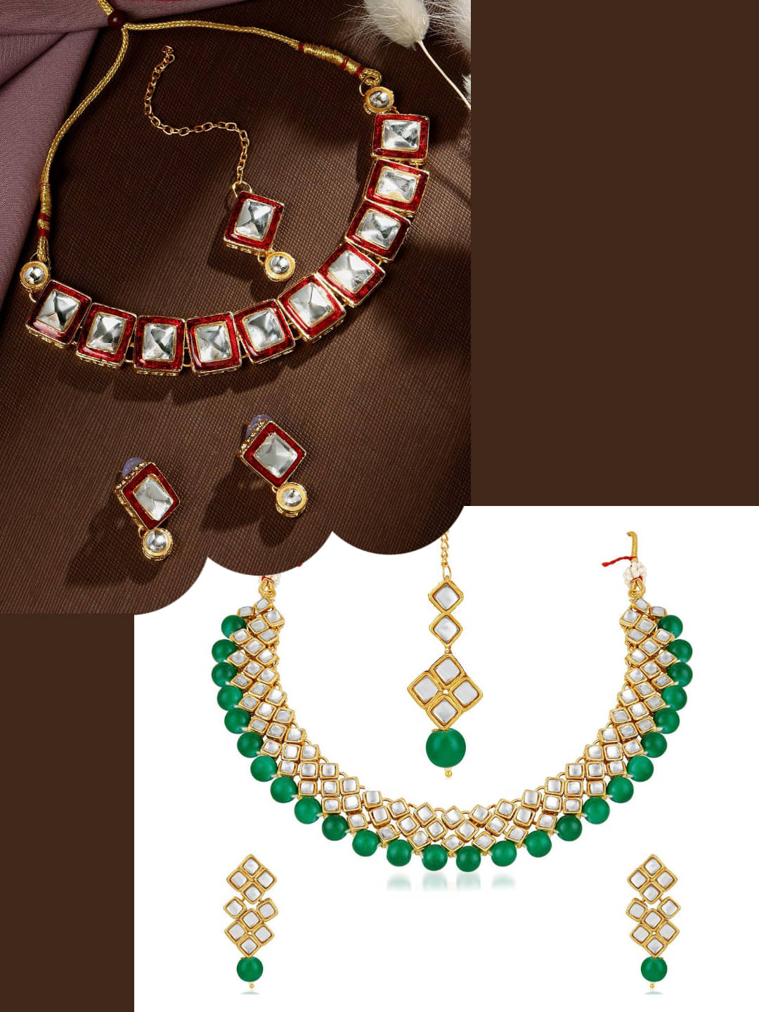     			Asmitta Jewellery Multi Color Alloy Necklace Set ( Pack of 2 )