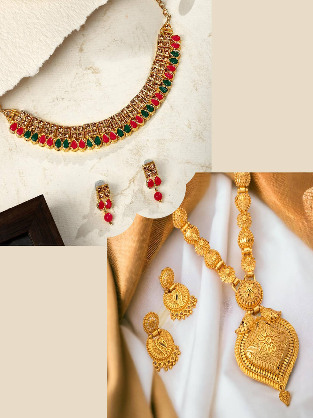 Asmitta Jewellery Multi Color Alloy Necklace Set ( Pack of 2 ) Asmitta Jewellery Multi Color Alloy Necklace Set ( Pack of 2 )