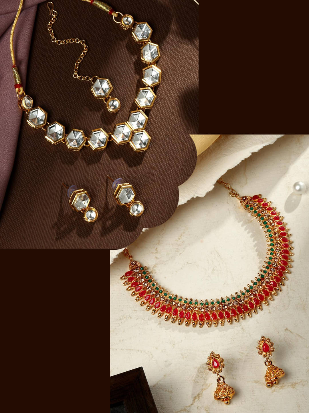Asmitta Jewellery Multi Color Alloy Necklace Set ( Pack of 2 ) Asmitta Jewellery Multi Color Alloy Necklace Set ( Pack of 2 )