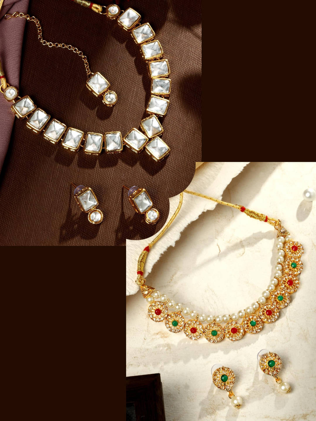     			Asmitta Jewellery Multi Color Alloy Necklace Set ( Pack of 2 )