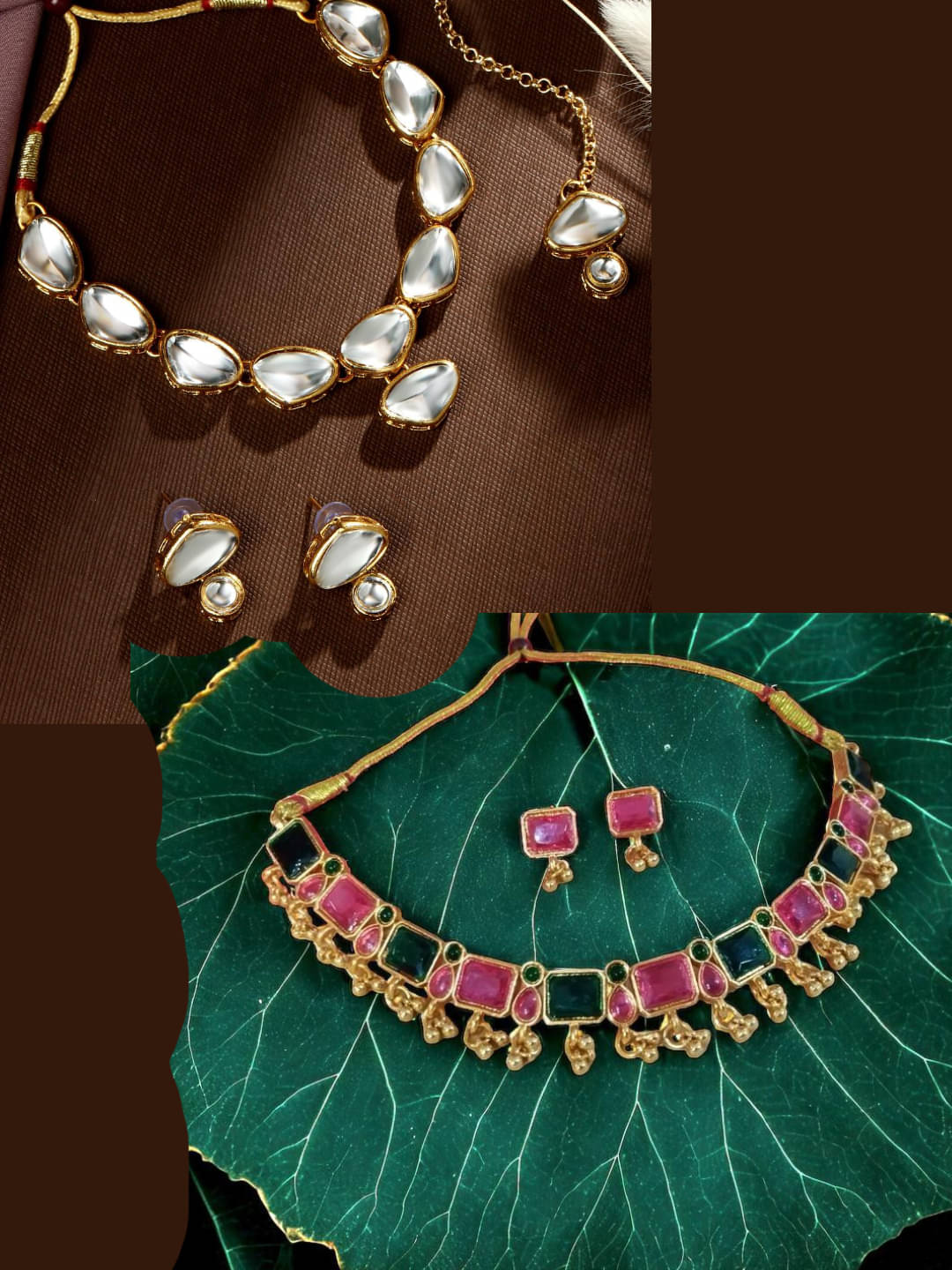     			Asmitta Jewellery Multi Color Alloy Necklace Set ( Pack of 2 )