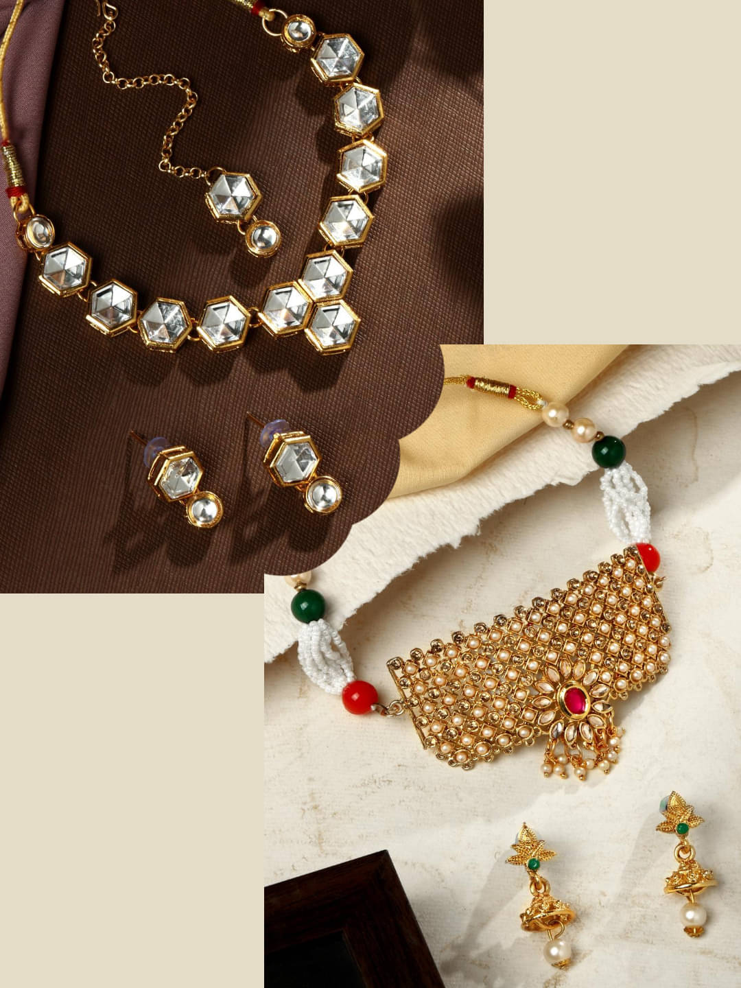     			Asmitta Jewellery Multi Color Alloy Necklace Set ( Pack of 2 )