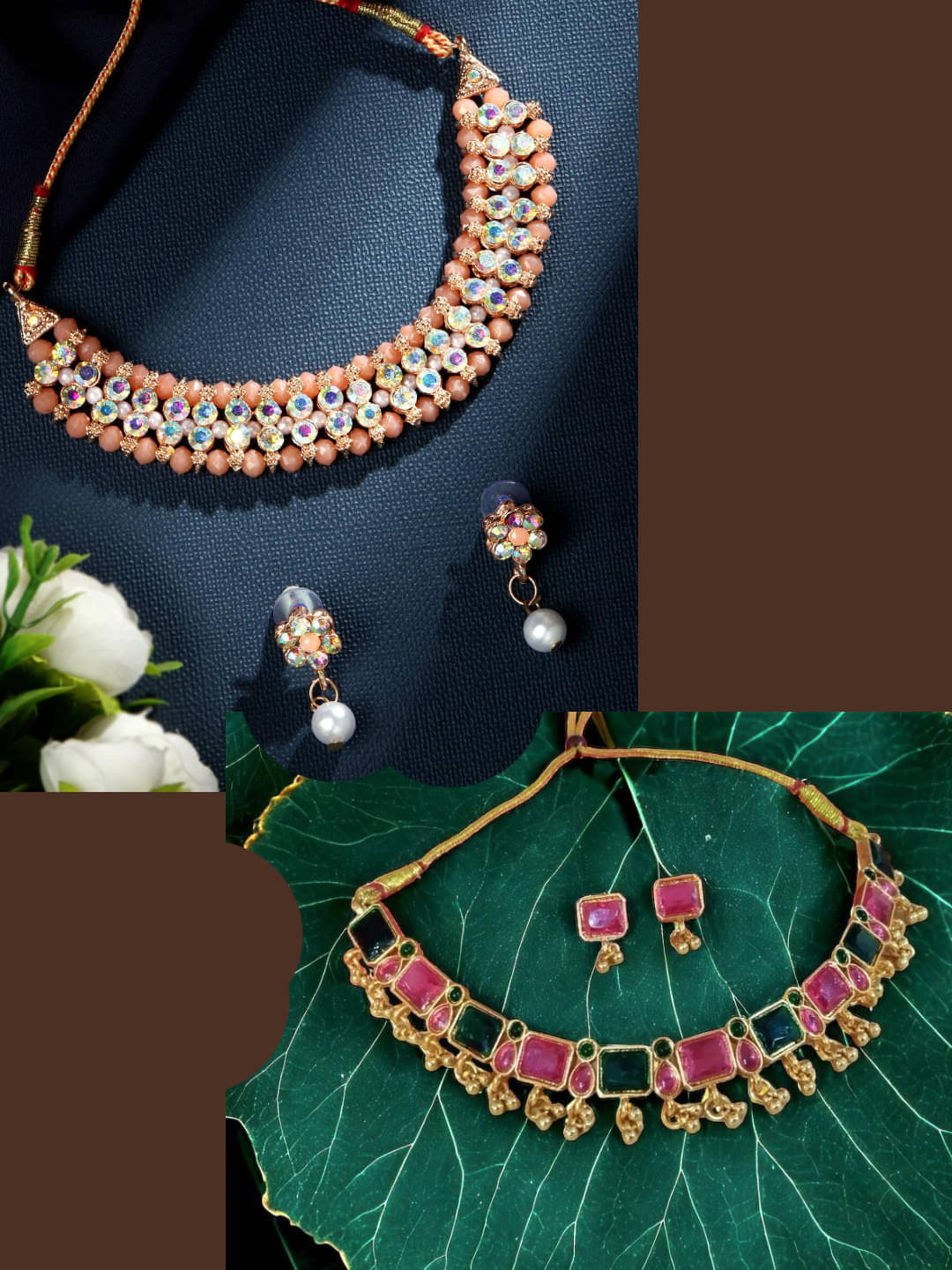 Asmitta Jewellery Multi Color Alloy Necklace Set ( Pack of 2 ) Asmitta Jewellery Multi Color Alloy Necklace Set ( Pack of 2 )