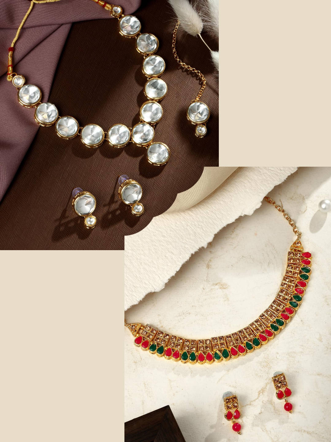     			Asmitta Jewellery Multi Color Alloy Necklace Set ( Pack of 2 )