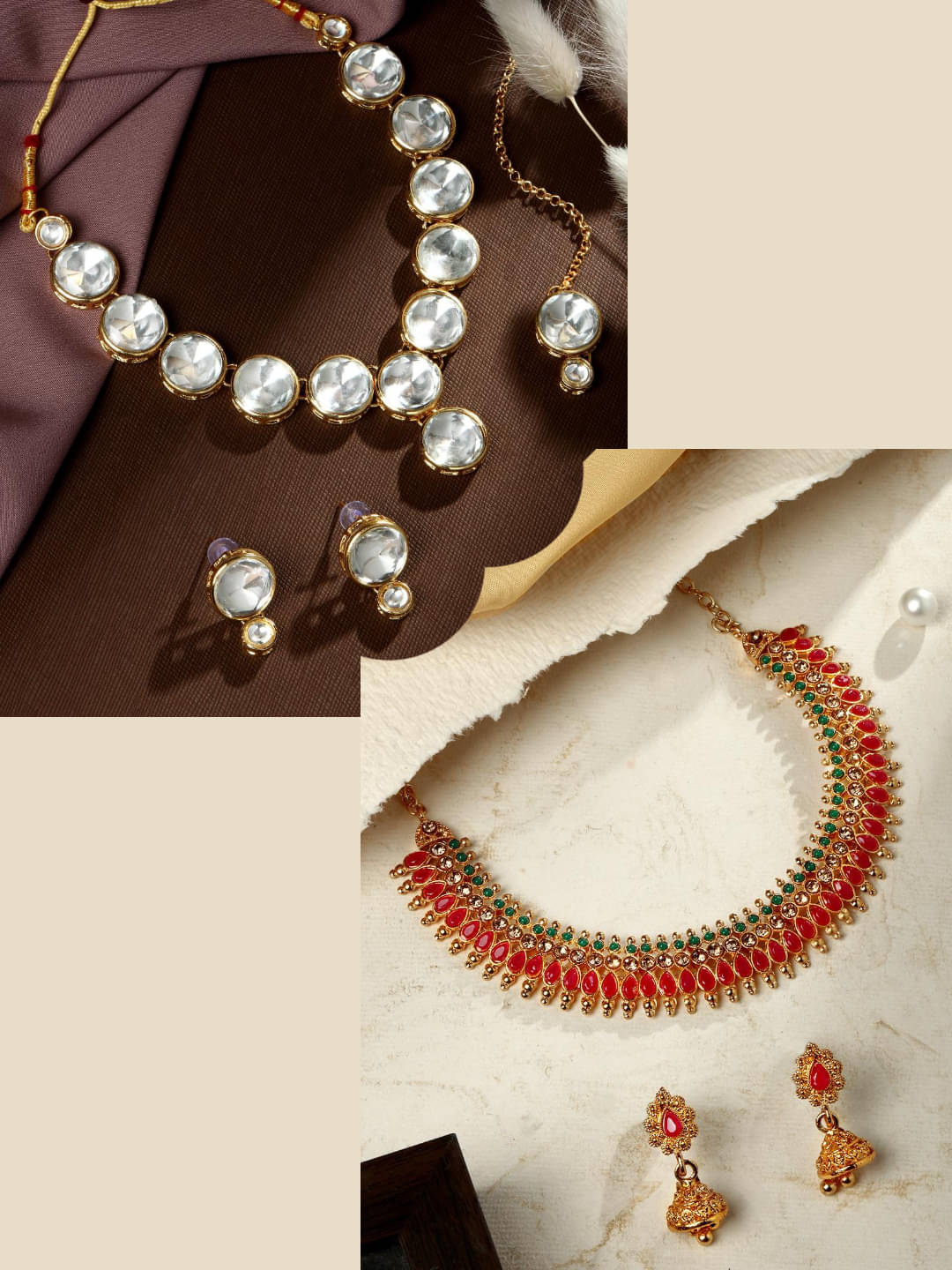     			Asmitta Jewellery Multi Color Alloy Necklace Set ( Pack of 2 )
