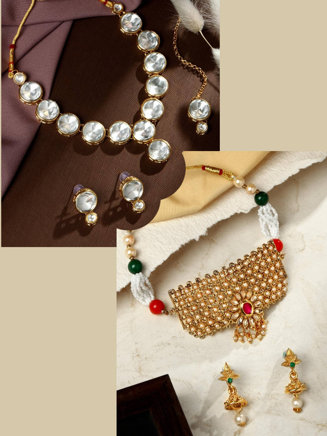     			Asmitta Jewellery Multi Color Alloy Necklace Set ( Pack of 2 )