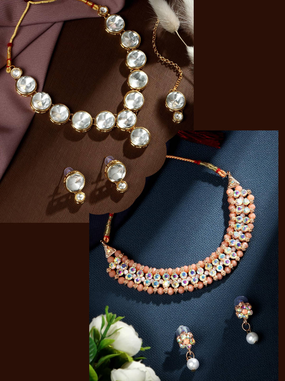 Asmitta Jewellery Multi Color Alloy Necklace Set ( Pack of 2 ) Asmitta Jewellery Multi Color Alloy Necklace Set ( Pack of 2 )