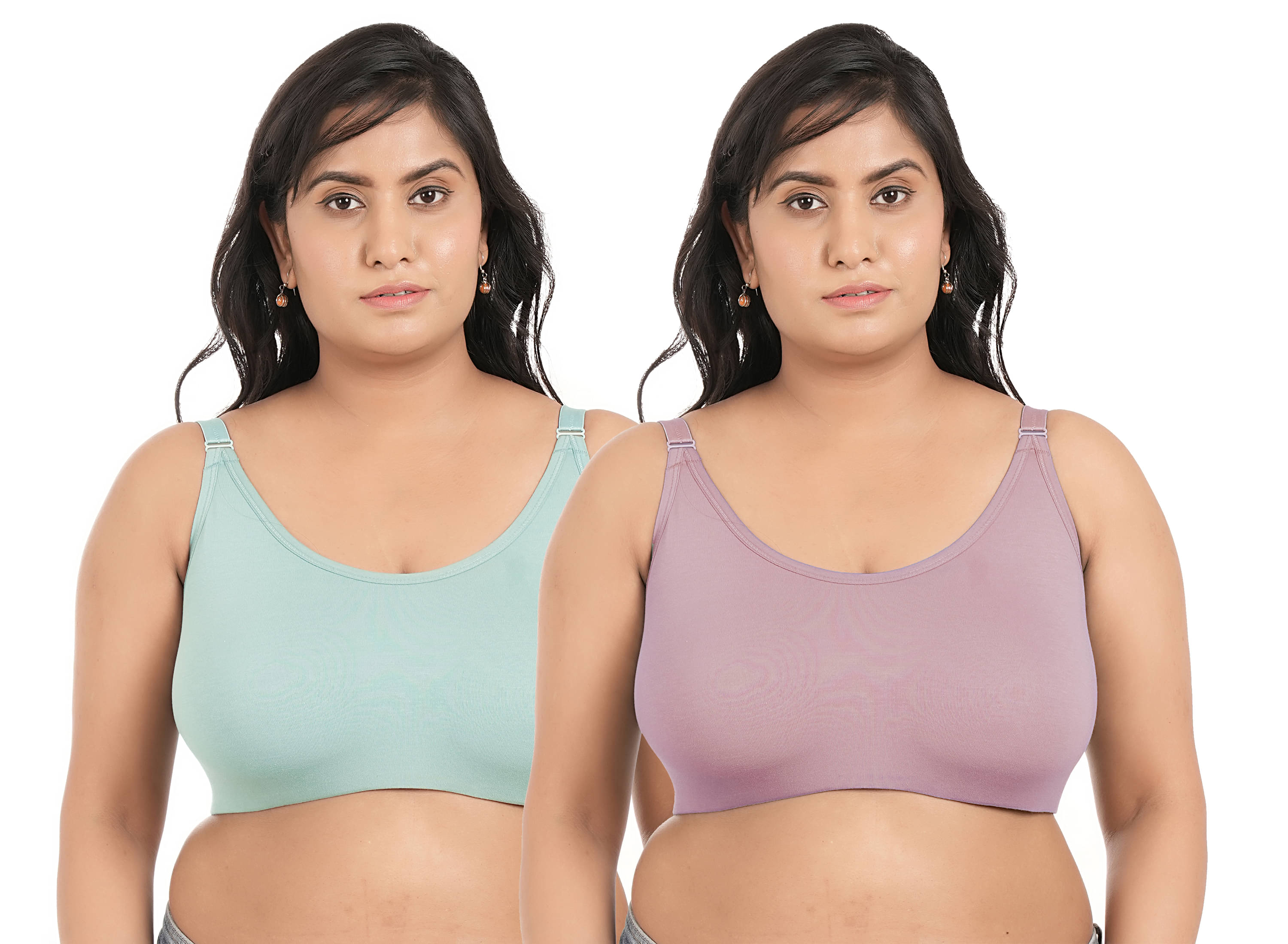Elina Pack of 2 Cotton Non Padded Minimizer Bra For Women ( Multicolor ) Elina Pack of 2 Cotton Non Padded Minimizer Bra For Women ( Multicolor )