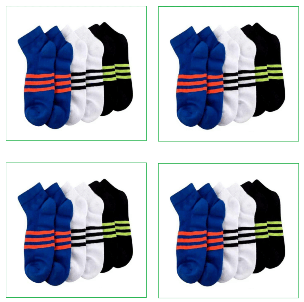     			Jiema Pack of 12 Men's Cotton Ankle Length Socks ( Multicolor )