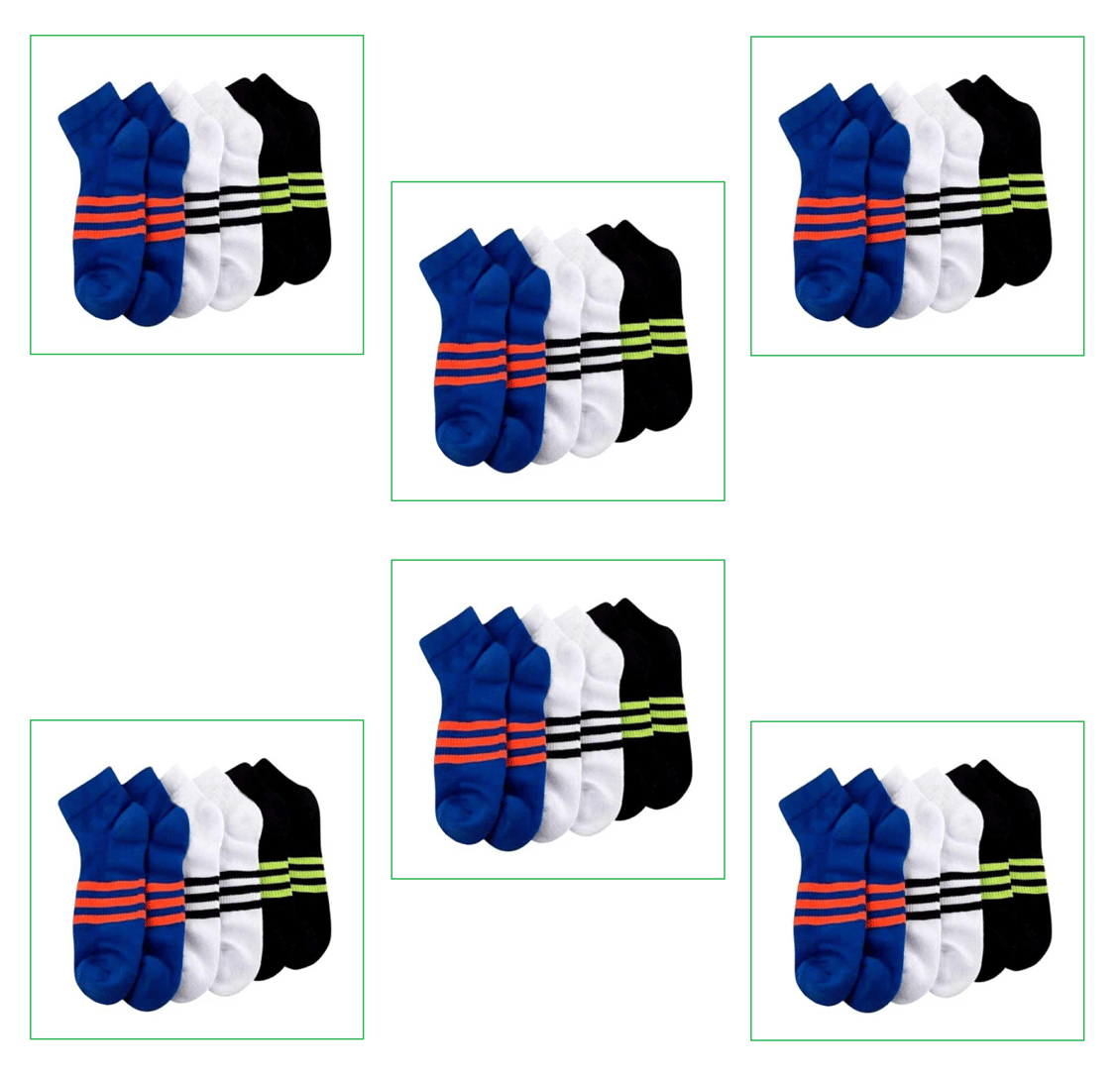 Jiema Pack of 18 Men's Cotton Ankle Length Socks ( Multicolor ) Jiema Pack of 18 Men's Cotton Ankle Length Socks ( Multicolor )