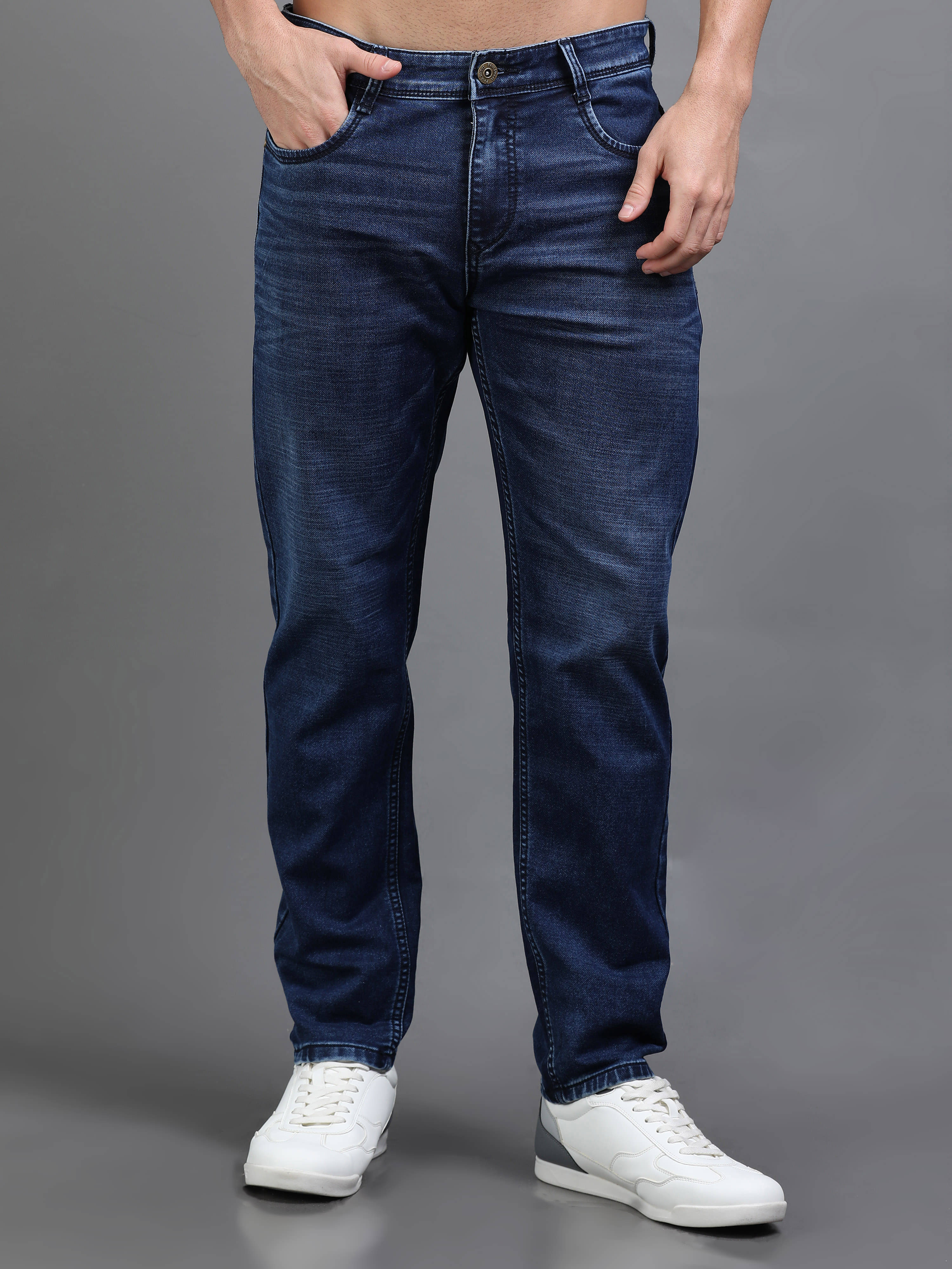 Paul Street Regular Fit Basic Men's Jeans - Dark Blue ( Pack of 1 ) Paul Street Regular Fit Basic Men's Jeans - Dark Blue ( Pack of 1 )