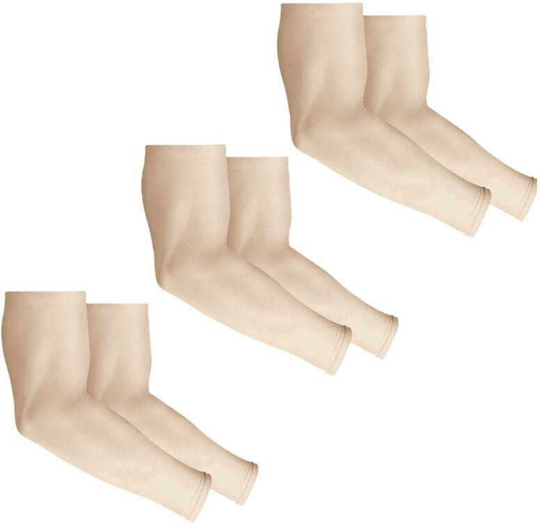     			SUBHUSHA Beige Printed Riding Sleeves ( Set of 3 )