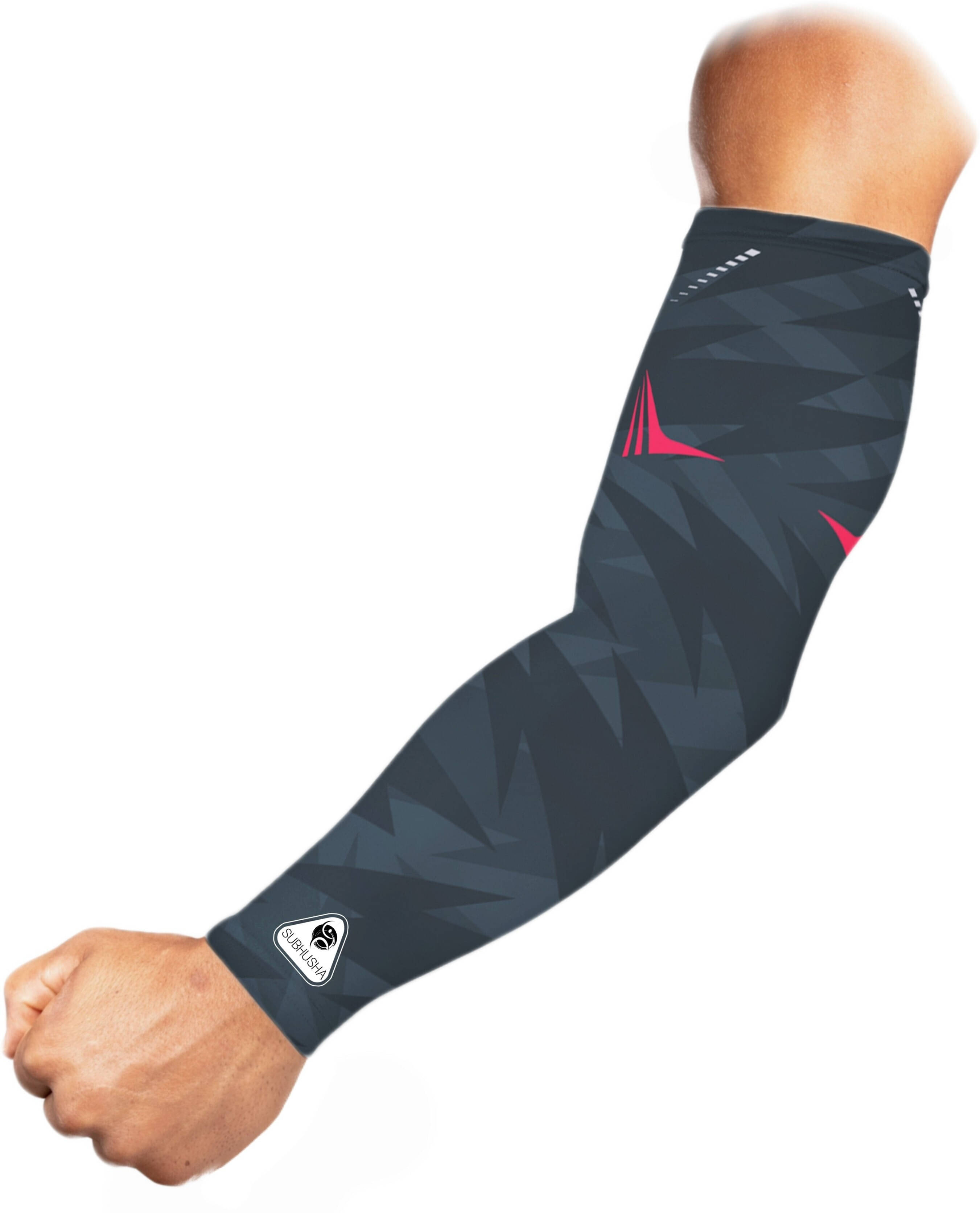     			SUBHUSHA Grey Printed Riding Sleeves ( Single Set )
