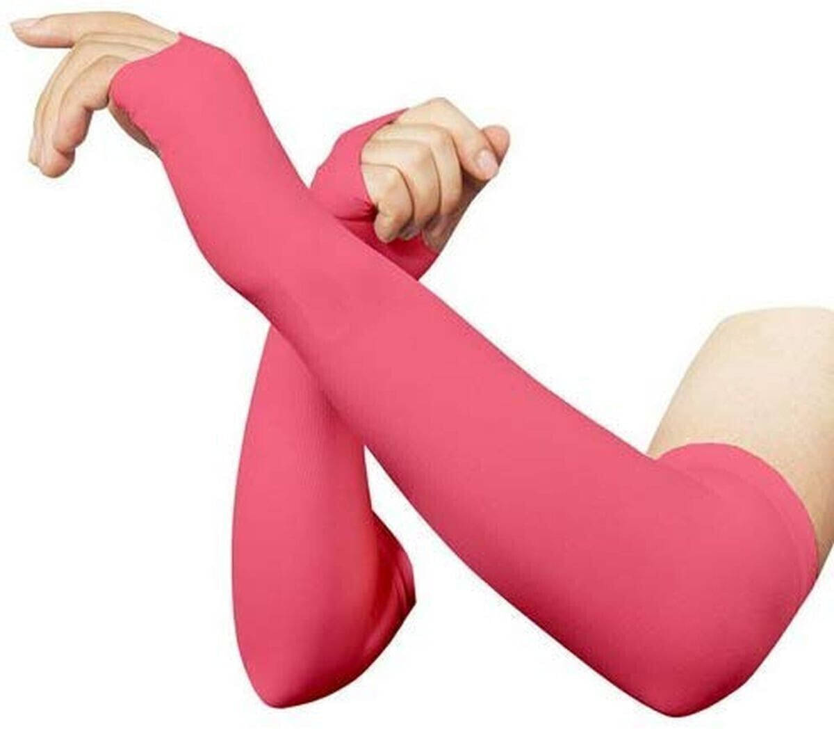     			SUBHUSHA Pink Solid Riding Sleeves ( Single Set )