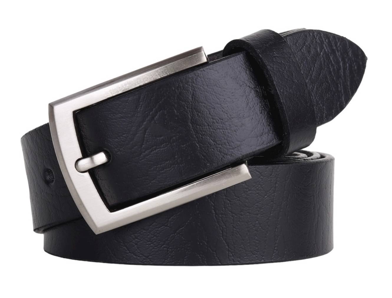 SUNSHOPPING - Black 100% Leather Men's Formal Belt ( Pack of 1 ) SUNSHOPPING - Black 100% Leather Men's Formal Belt ( Pack of 1 )