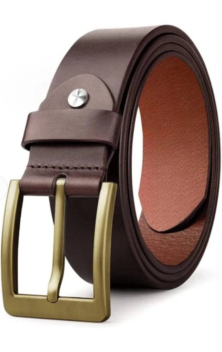 SUNSHOPPING - Brown 100% Leather Men's Formal Belt ( Pack of 1 ) SUNSHOPPING - Brown 100% Leather Men's Formal Belt ( Pack of 1 )