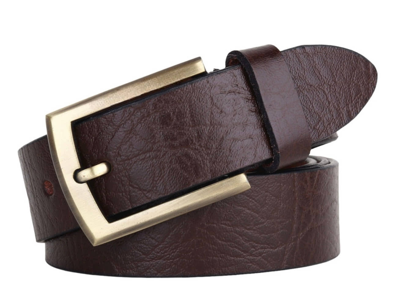 SUNSHOPPING - Brown 100% Leather Men's Formal Belt ( Pack of 1 )