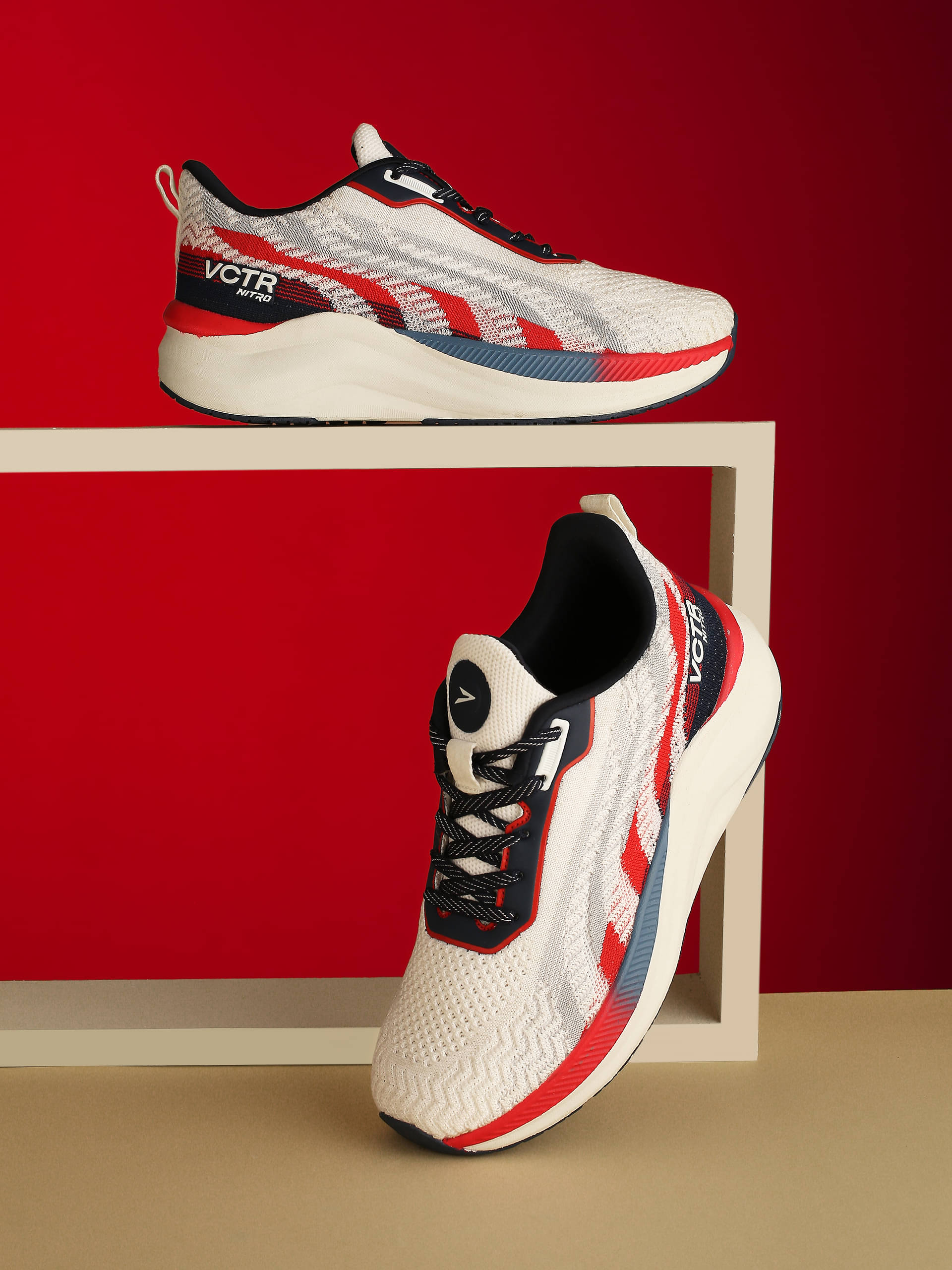 VCTR Nitro NT01 Off White Men's Sports Running Shoes VCTR Nitro NT01 Off White Men's Sports Running Shoes