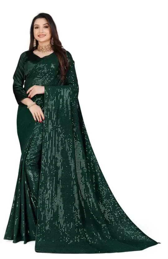     			YUGAVEERAA Georgette Embellished Regular Saree With Unstitched Blouse Piece ( Lime Green1 )