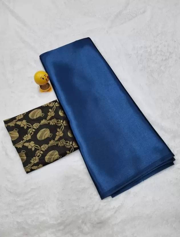 YUGAVEERAA Silk Solid Regular Saree With Unstitched Blouse Piece ( Turquoise ) YUGAVEERAA Silk Solid Regular Saree With Unstitched Blouse Piece ( Turquoise )