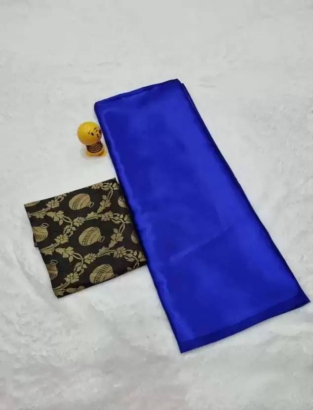     			YUGAVEERAA Silk Solid Regular Saree With Unstitched Blouse Piece ( Light Blue )