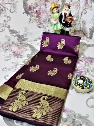 YUGAVEERAA Silk Woven Regular Saree With Unstitched Blouse Piece ( Wine ) YUGAVEERAA Silk Woven Regular Saree With Unstitched Blouse Piece ( Wine )